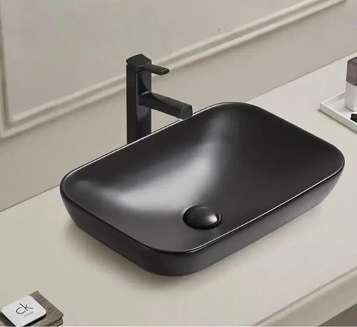 Rectangle Matte White/Matte Black Inset Ceramic Basin 515*340*155mm - FIL Kitchen Bathroom