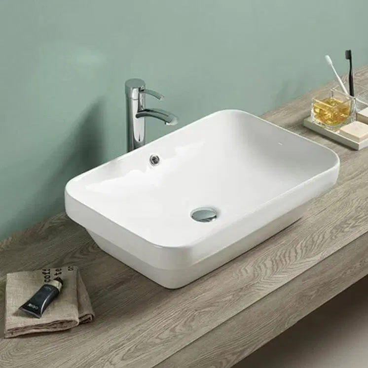 Insert Ceramic Basin Gloss White Rectangle 605*405*155mm
