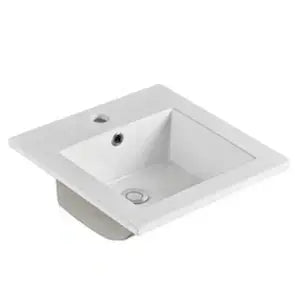 Insert Ceramic Basin Gloss White Square 410*410*175mm - FIL Kitchen Bathroom