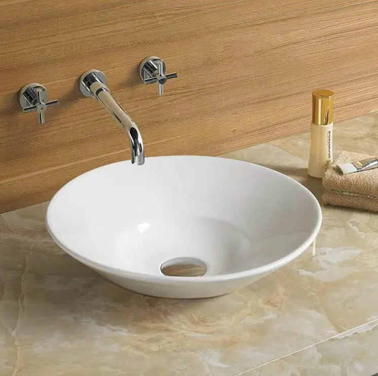 Insert Ceramic Basin Gloss White Round 410*410*160mm