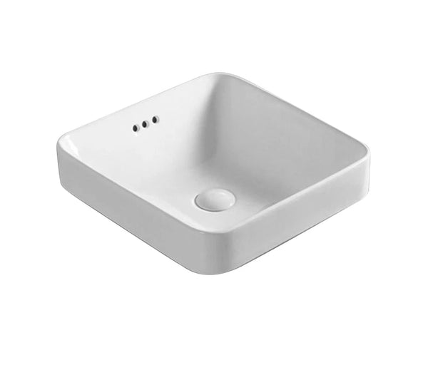 Insert Ceramic Basin Gloss White Square 420*420*155mm