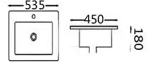 Insert Ceramic Basin Gloss White Rectangle 535*450*180mm - FIL Kitchen Bathroom