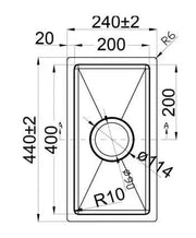PKSS-240R 440*240*200mm Hand Made Stainless Steel Kitchen Sink - FIL Kitchen Bathroom