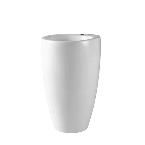 Freestanding Gloss White Ceramic basin 500mmX500mmX840mm