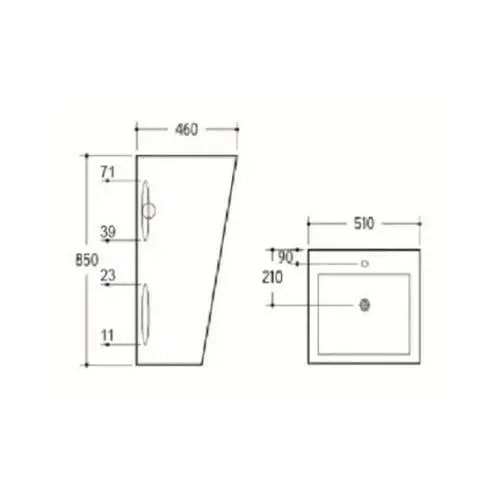 Freestanding art basin Gloss White Fine Ceramic 510mmX460mmX850mm - FIL Kitchen Bathroom