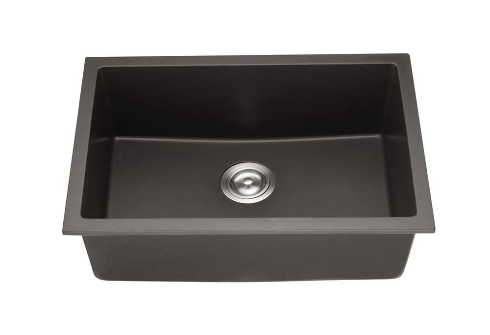 KITCHEN SINK QUARTZ UNDERMOUNT MATTE BLACK 660mm