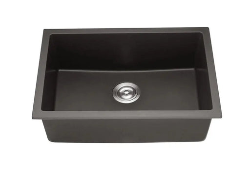 KITCHEN SINK QUARTZ UNDERMOUNT MATTE BLACK 660mm POSEIDON