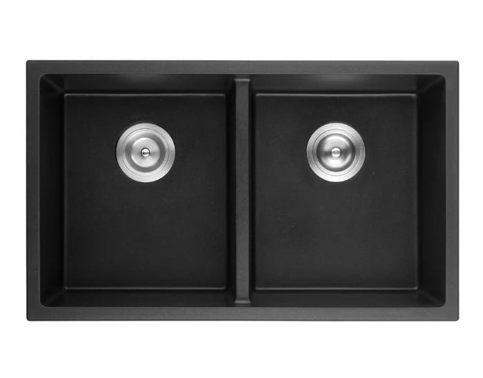 KITCHEN SINK QUARTZ UNDERMOUNT MATTE BLACK/MATTE WHITE 813mm