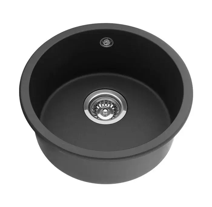 KITCHEN SINK QUARTZ UNDERMOUNT MATTE BLACK 466mm POSEIDON