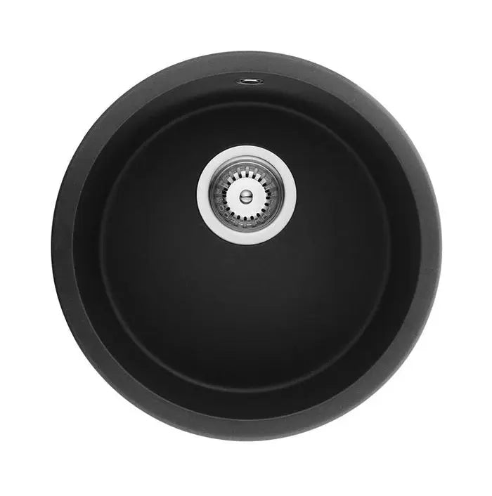 KITCHEN SINK QUARTZ UNDERMOUNT MATTE BLACK 466mm POSEIDON