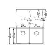 KITCHEN SINK QUARTZ UNDERMOUNT MATTE BLACK 762mm POSEIDON