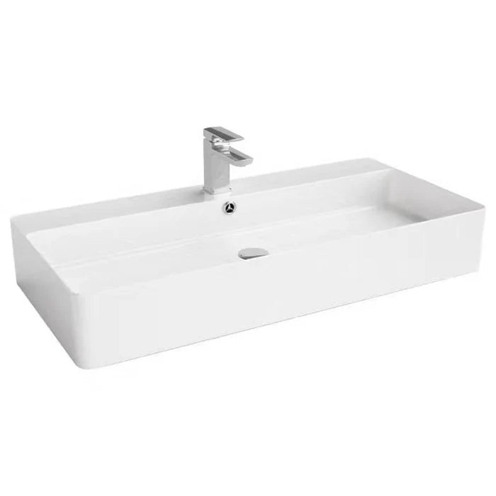 Above Counter Ceramic Basin/Wall Hung Basin Ultra Slim Gloss White 900*420*140mm