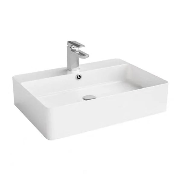 Ultra Slim Gloss White Wall Hung/Above Counter Basin 600*420*140mm