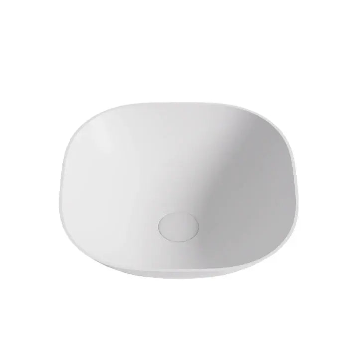 Elba Solid Surface Stone Square Basin Matte White 400x400x140mm - FIL Kitchen Bathroom