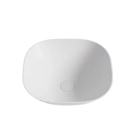 Elba Solid Surface Stone Square Basin Matte White 400x400x140mm - FIL Kitchen Bathroom