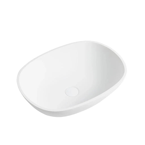 Percy Solid Surface Stone Rectangle Basin Matte White 550x400x155mm - FIL Kitchen Bathroom