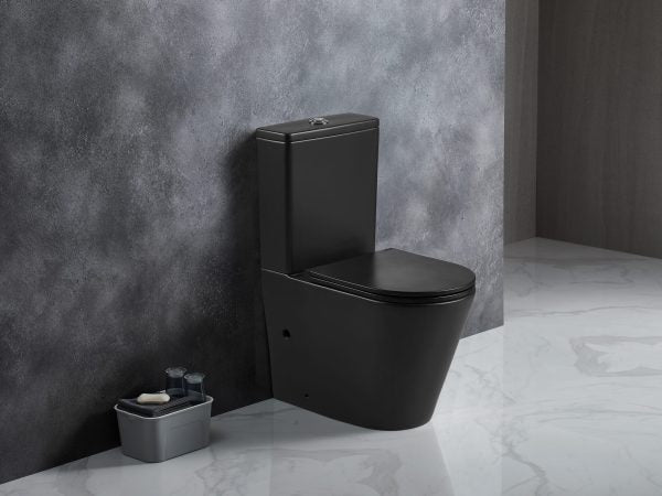 Berlin Matt Black Back-to-Wall Toilet Suite