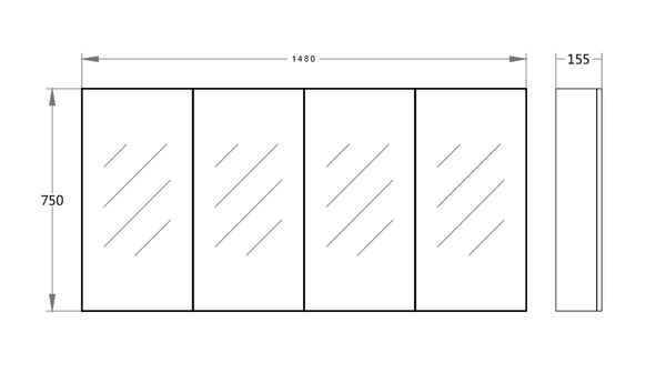 PVC Shaving Cabinet 1500mm