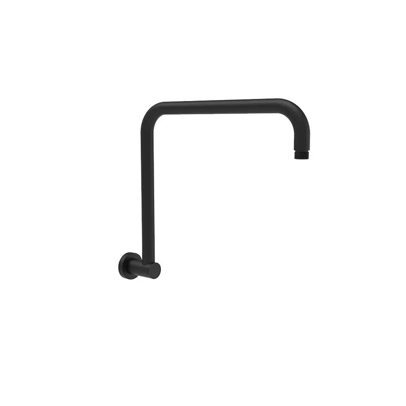 Round Rectangle Curved Shower Arm Matt Black - PRY020-MB - FIL Kitchen Bathroom