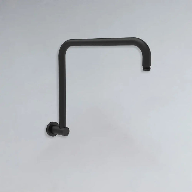 Round Rectangle Curved Shower Arm Matt Black - PRY020-MB - FIL Kitchen Bathroom