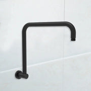Round Rectangle Curved Shower Arm Matt Black - PRY020-MB - FIL Kitchen Bathroom