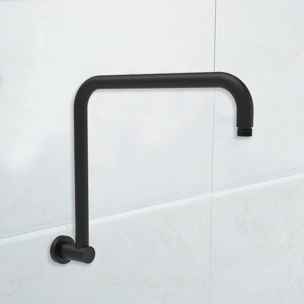 Round Rectangle Curved Shower Arm Matt Black - PRY020-MB