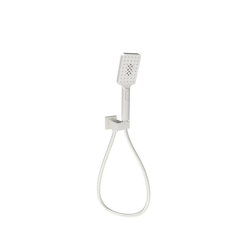 EDEN SQUARE HAND SHOWER ON WALL OUTLET BRACKET CHROME / MATTE BLACK FIL Kitchen Bathroom
