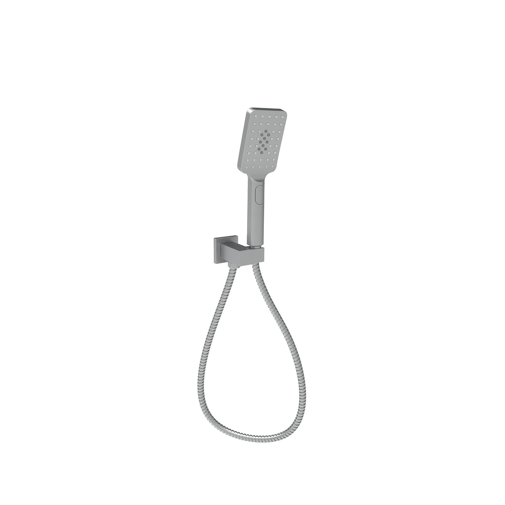 EDEN SQUARE HAND SHOWER ON WALL OUTLET BRACKET CHROME / MATTE BLACK