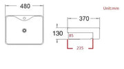 Semi Recess Ceramic Basin Rectangle 480*370*130mm - FIL Kitchen Bathroom