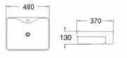 Semi Recess Ceramic Basin Gloss White Rectangle 480*370*130mm No Tap Hole - FIL Kitchen Bathroom