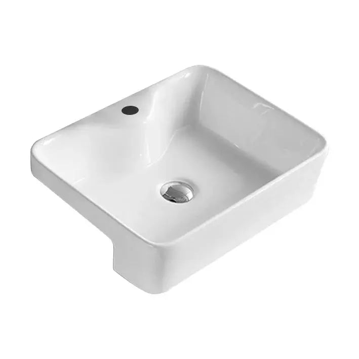 Semi Recess Ceramic Basin Rectangle 480*370*130mm - FIL Kitchen Bathroom
