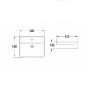 Semi Recess Ceramic Basin Gloss White Rectangle 505*420*130mm - FIL Kitchen Bathroom