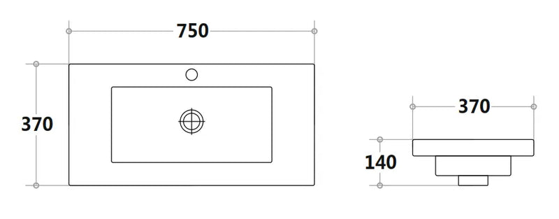 Poseidon Poly Top (450mm/600mm/750mm/900mm/1200mm) - FIL Kitchen Bathroom