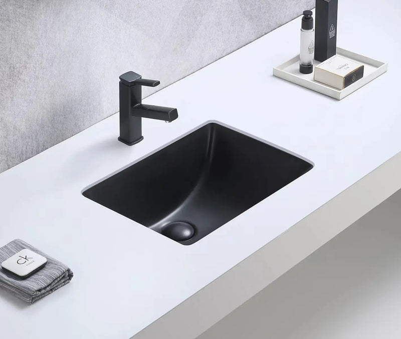 UNDER COUNTER BASIN MATTE BLACK 455MM POSEIDON