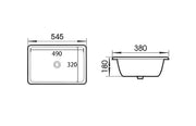 UNDER COUNTER BASIN GLOSS WHITE 545MM POSEIDON