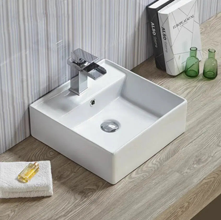 Ultra Slim Wall Hung/Above Counter Basin Gloss White 330mm/375mm/410mm/420mm/460mm