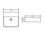 Ultra Slim Wall Hung/Above Counter Basin Gloss White 330mm/375mm/410mm/420mm/460mm - FIL Kitchen Bathroom