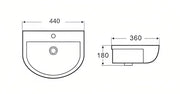 Care Wash Basin Wall Hung Gloss white 440*360*180mm - FIL Kitchen Bathroom