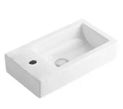Wall Hung Ceramic Basin Gloss White Right hand bowl/Left hand bowl 500*250*130mm - FIL Kitchen Bathroom