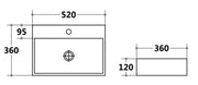 Ultra Slim Wall Hung/Above Counter Basin Gloss White 515mm/500mm/520mm/600mm/700mm - FIL Kitchen Bathroom