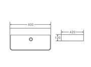 Ultra Slim Wall Hung/Above Counter Basin Gloss White 515mm/500mm/520mm/600mm/700mm - FIL Kitchen Bathroom