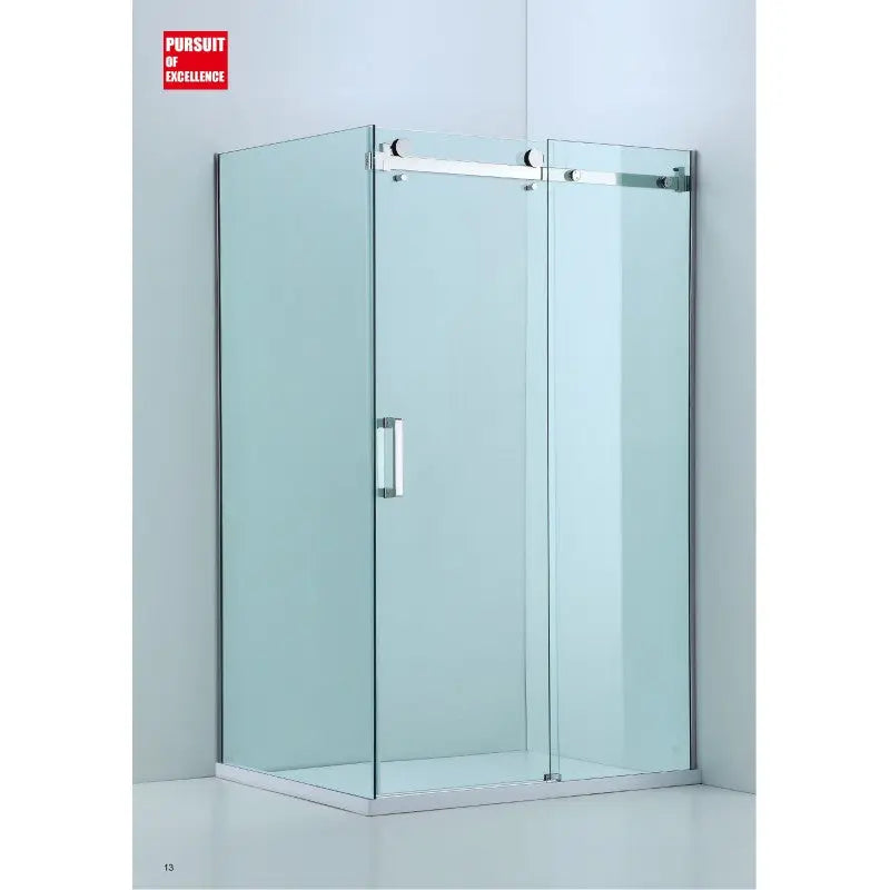 FRAMELESS SLIDING DOOR WALL TO WALL CHROME COVEY
