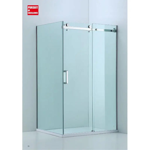 FRAMELESS SLIDING DOOR WALL TO WALL CHROME COVEY