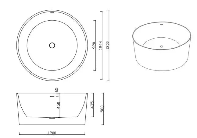 Paradiso Free Standing Bathtub LK-PR1300-OF/LK-PR1300OF-MW