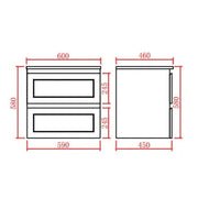 FREMANTLE MATTE WHITE WALL HUNG VANITY FIL Kitchen Bathroom