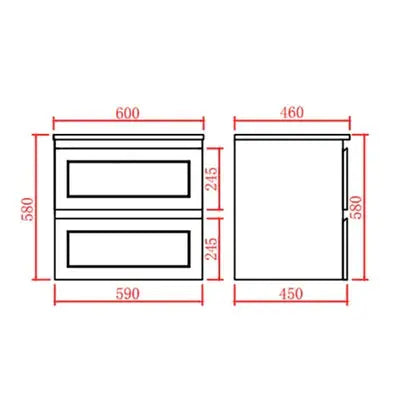 FREMANTLE MATTE WHITE WALL HUNG VANITY FIL Kitchen Bathroom