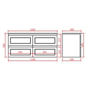 FREMANTLE MATTE WHITE WALL HUNG VANITY FIL Kitchen Bathroom