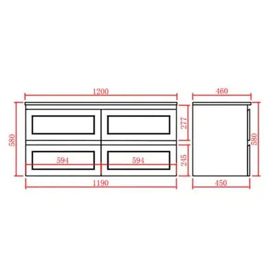 FREMANTLE MATTE WHITE WALL HUNG VANITY FIL Kitchen Bathroom