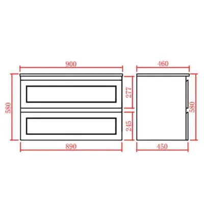 FREMANTLE MATTE WHITE WALL HUNG VANITY FIL Kitchen Bathroom