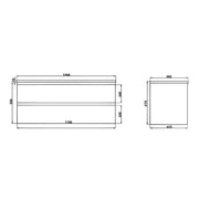 White Oak Wood Grain PVC Vacuum Filmed MDF Board Wall Hung Vanity (600mm/750mm/900mm/1200mm/1500mm) - FIL Kitchen Bathroom